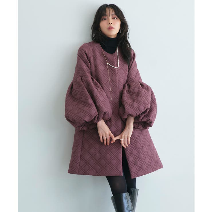 ボリュームスリーブキルティングフレアコート | RUIRUE BOUTIQUE | 詳細画像13 