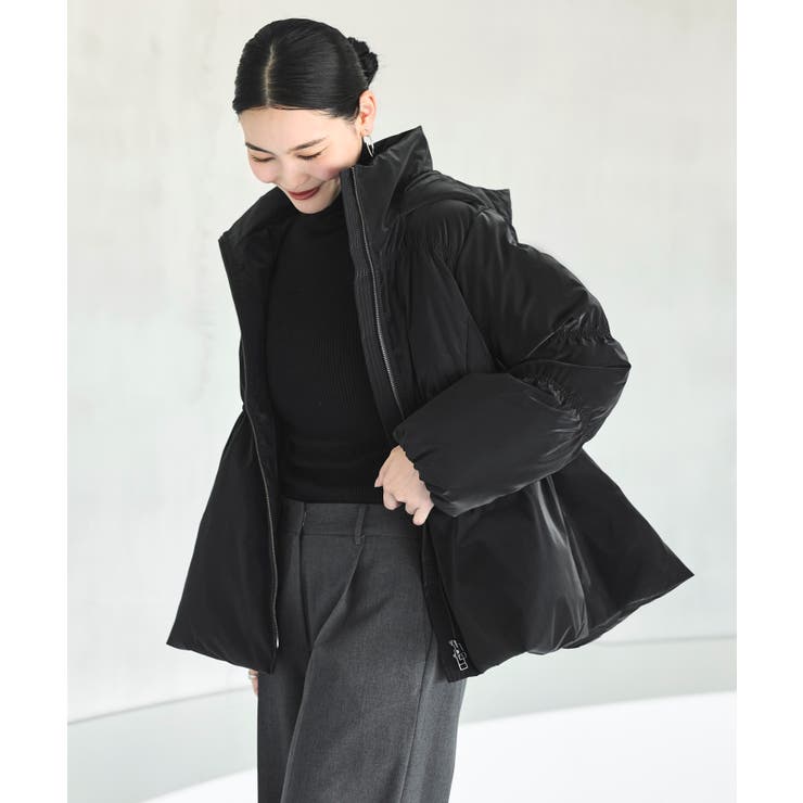 グロスタフタ ×ダウン 洗える・フーディーダウンコート(共生地ゴムベルト付き) | RUIRUE BOUTIQUE | 詳細画像5 