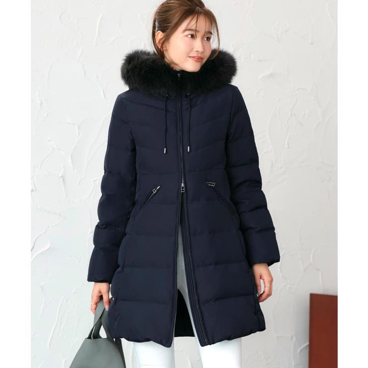 ネイビー(NE) | 【フレンチダウン】フォックスファーフレンチダウンコート | RUIRUE BOUTIQUE