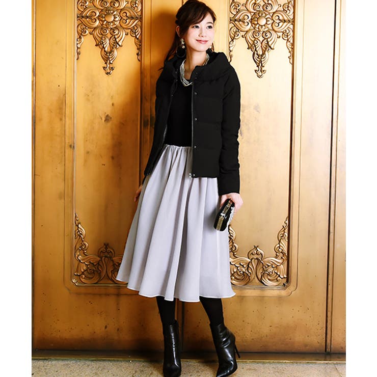 ブラック(B) | バックリボンショートダウンコート | RUIRUE BOUTIQUE