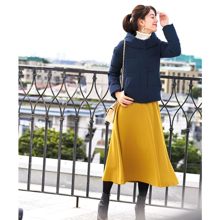 ネイビー(N) | バックリボンショートダウンコート | RUIRUE BOUTIQUE