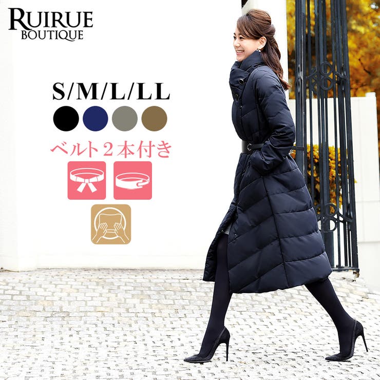 ハイネックアシンメトリーダウンコート | RUIRUE BOUTIQUE | 詳細画像1 