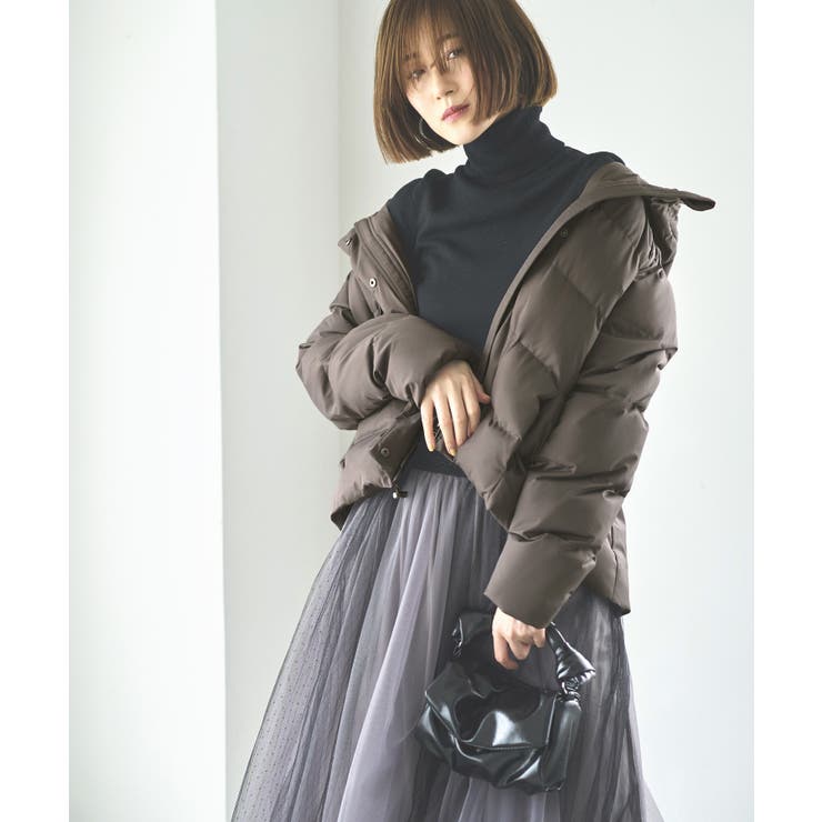 C/撥水加工/ダークグレー(DGY) | プレシャスカラーショートダウンジャケット | RUIRUE BOUTIQUE