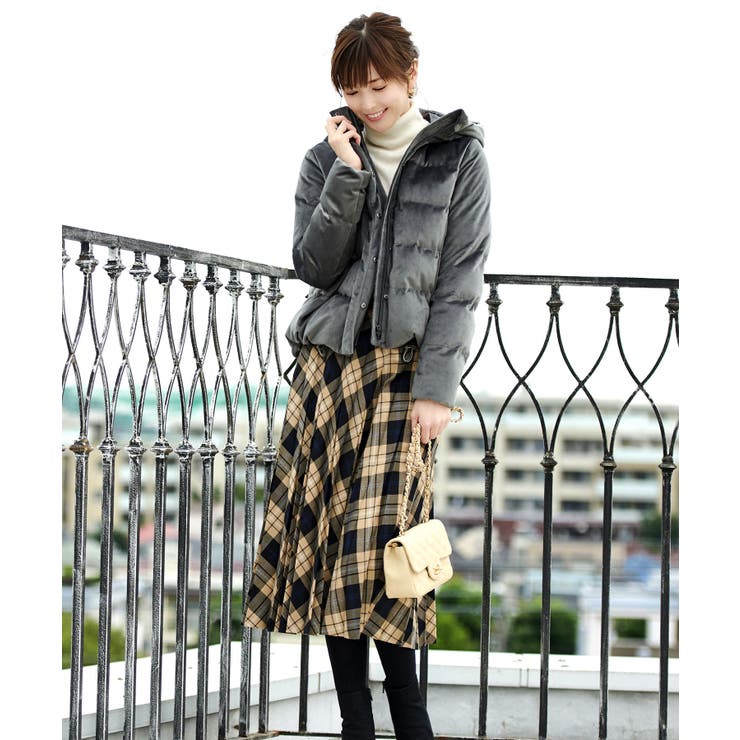 A/ベロア/スモーキーグレー(GY) | プレシャスカラーショートダウンジャケット | RUIRUE BOUTIQUE
