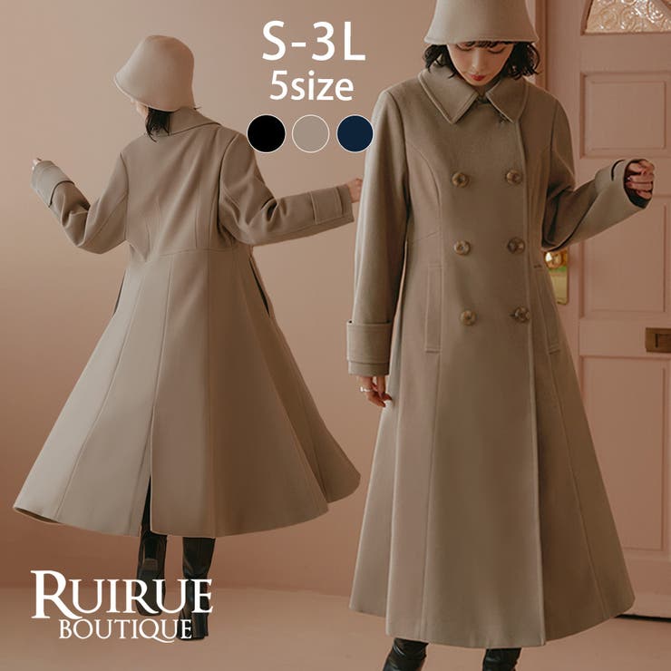 【ウーリーストレッチ】フレアチェスターコート | RUIRUE BOUTIQUE | 詳細画像1 