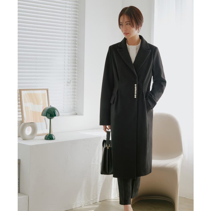 ニットメルトンパールデザインチェスターコート | RUIRUE BOUTIQUE | 詳細画像10 