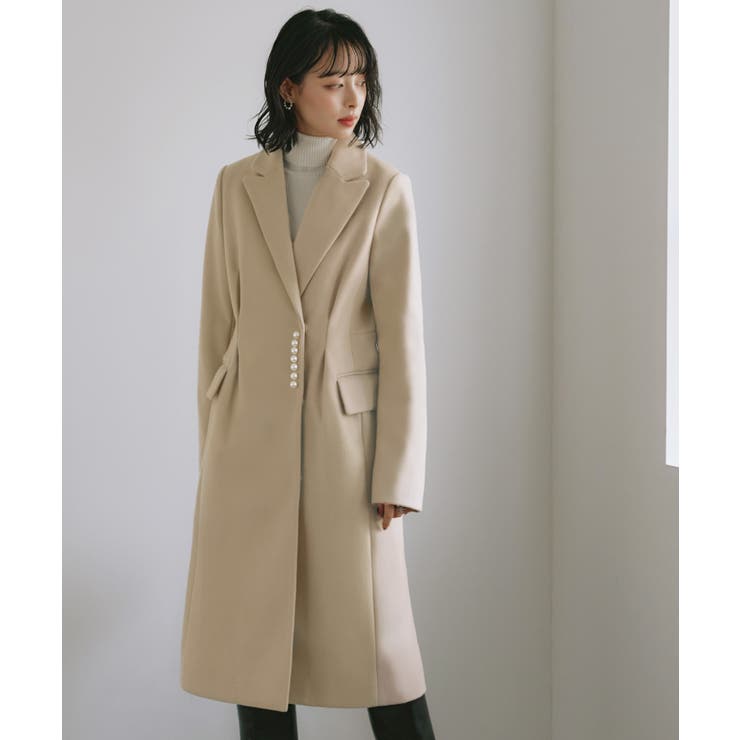 ニットメルトンパールデザインチェスターコート | RUIRUE BOUTIQUE | 詳細画像13 
