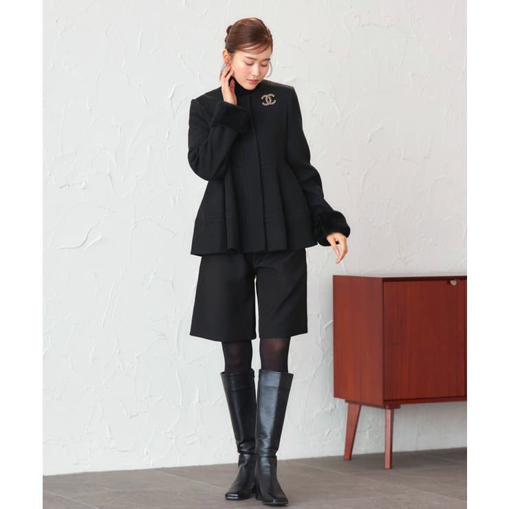 ニットメルトンコクーンペプラムショートコート | RUIRUE BOUTIQUE | 詳細画像13 