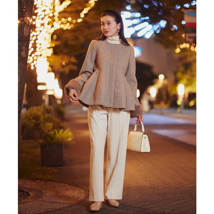 ニットメルトンコクーンペプラムショートコート | RUIRUE BOUTIQUE | 詳細画像2 