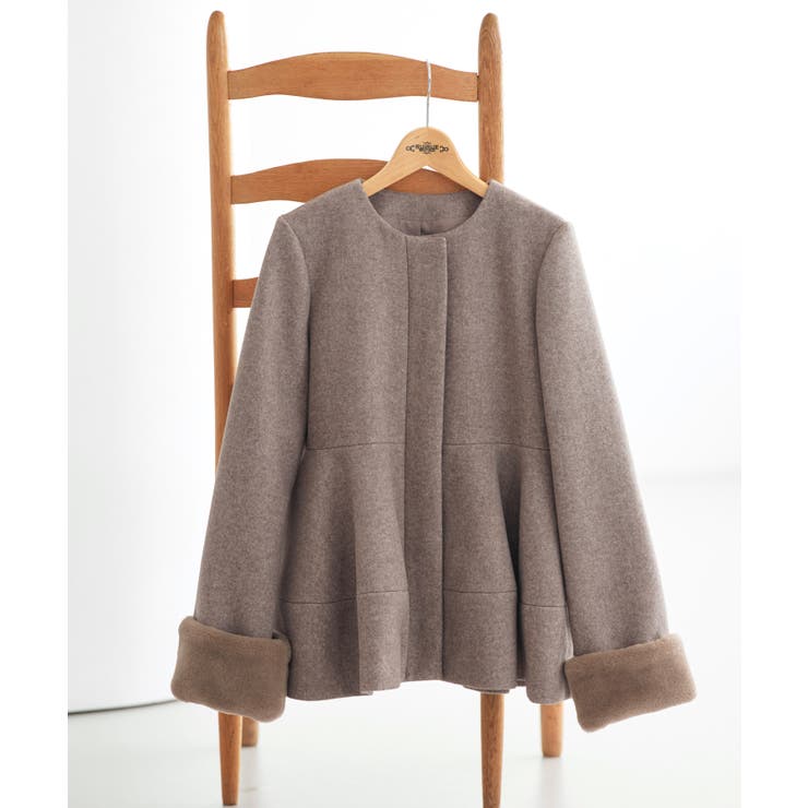 ニットメルトンコクーンペプラムショートコート | RUIRUE BOUTIQUE | 詳細画像30 