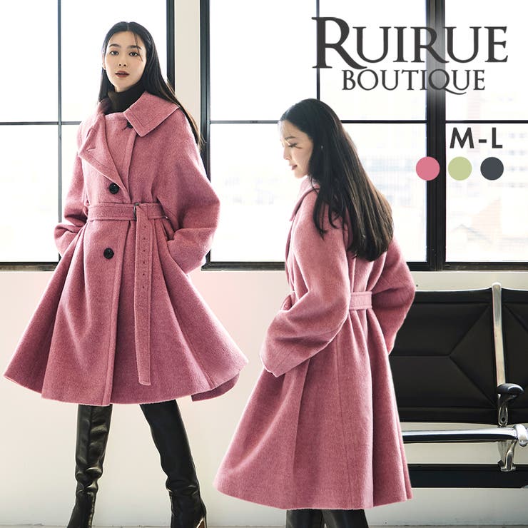 ゆるふわアシメカラー・シャギーコート(ベルト付き) | RUIRUE BOUTIQUE | 詳細画像1 