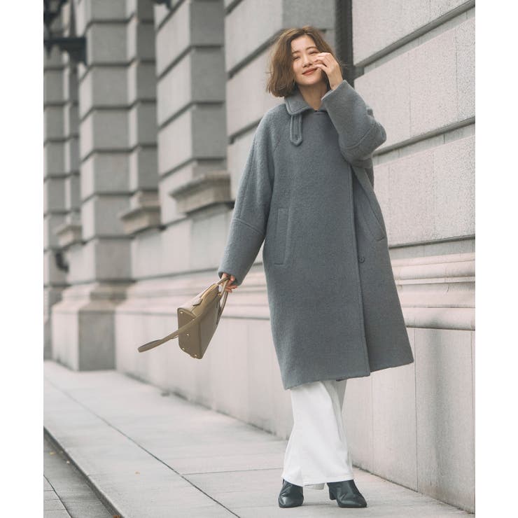 【日本生地】ウールモヘアブレンドヘアリーコクーンコート | RUIRUE BOUTIQUE | 詳細画像11 