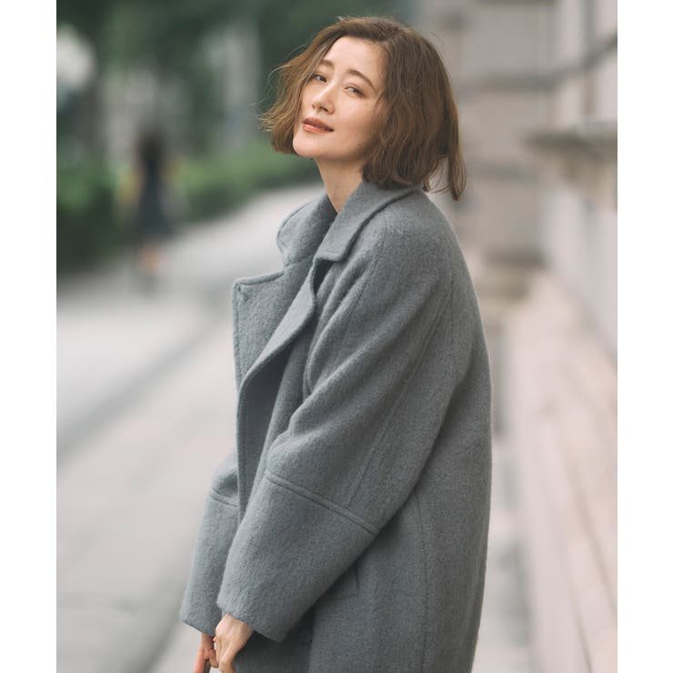 【日本生地】ウールモヘアブレンドヘアリーコクーンコート | RUIRUE BOUTIQUE | 詳細画像12 