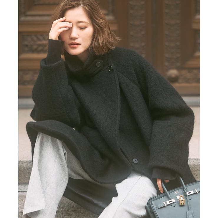 【日本生地】ウールモヘアブレンドヘアリーコクーンコート | RUIRUE BOUTIQUE | 詳細画像16 