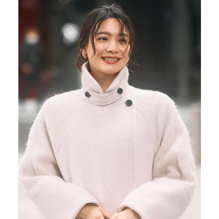 【日本生地】ウールモヘアブレンドヘアリーコクーンコート | RUIRUE BOUTIQUE | 詳細画像2 