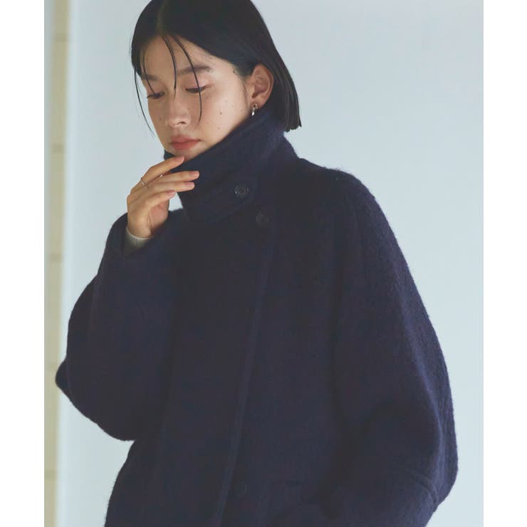 【日本生地】ウールモヘアブレンドヘアリーコクーンコート | RUIRUE BOUTIQUE | 詳細画像23 