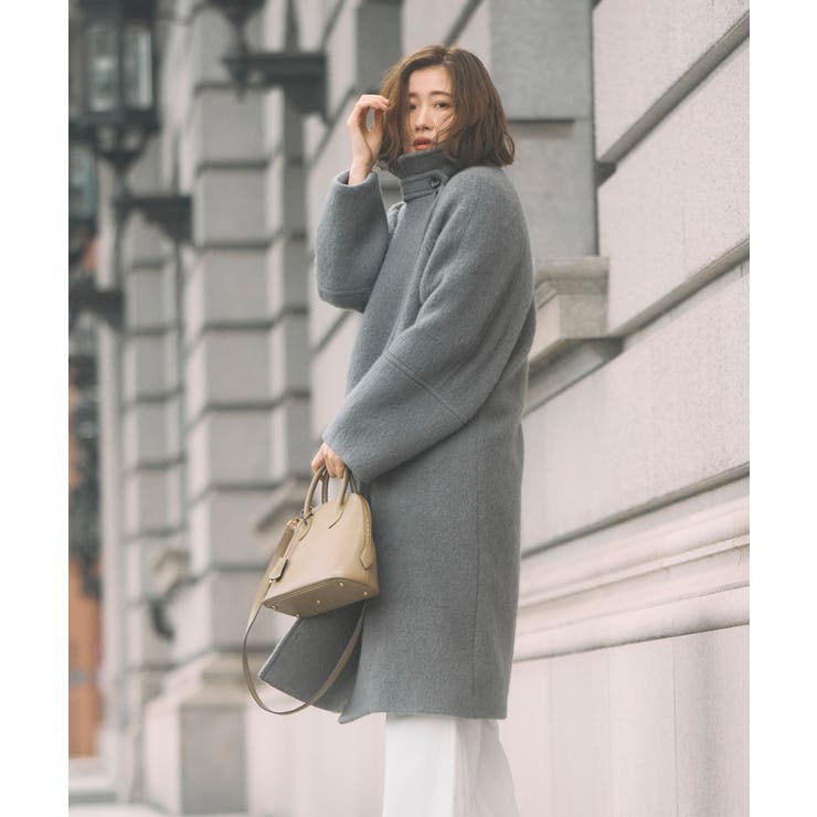 【日本生地】ウールモヘアブレンドヘアリーコクーンコート | RUIRUE BOUTIQUE | 詳細画像6 