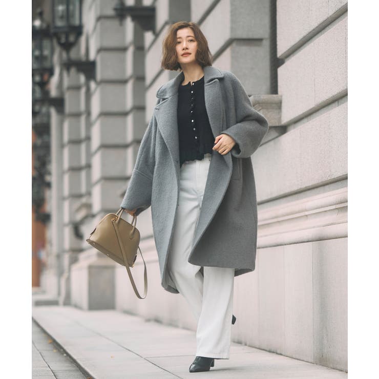 【日本生地】ウールモヘアブレンドヘアリーコクーンコート | RUIRUE BOUTIQUE | 詳細画像8 