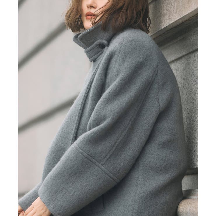 【日本生地】ウールモヘアブレンドヘアリーコクーンコート | RUIRUE BOUTIQUE | 詳細画像9 