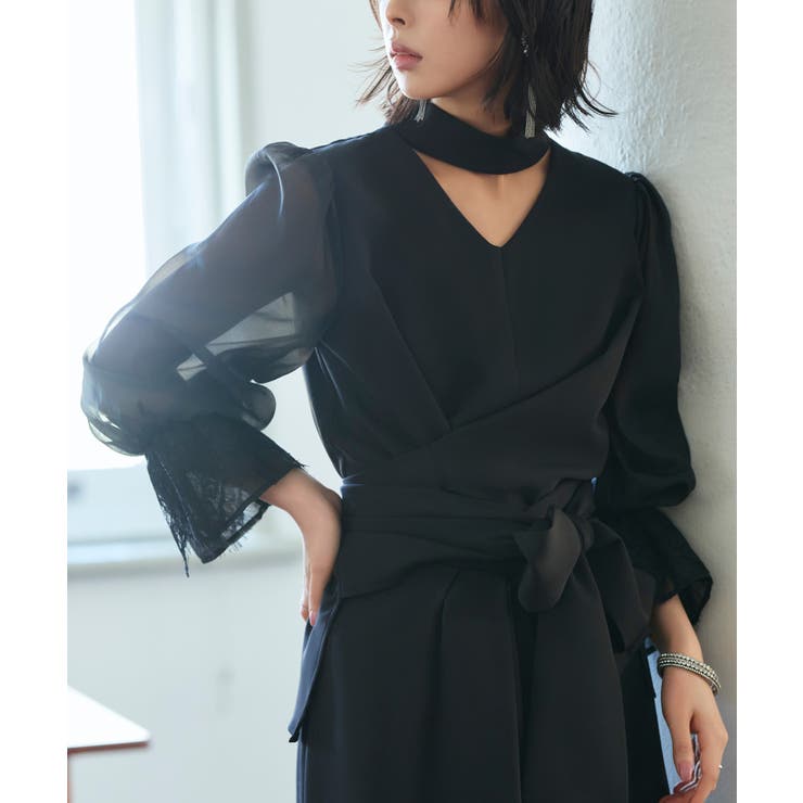 【全脱ぎ回避】シアースリーブバックセパレートパンツドレス | RUIRUE BOUTIQUE | 詳細画像12 
