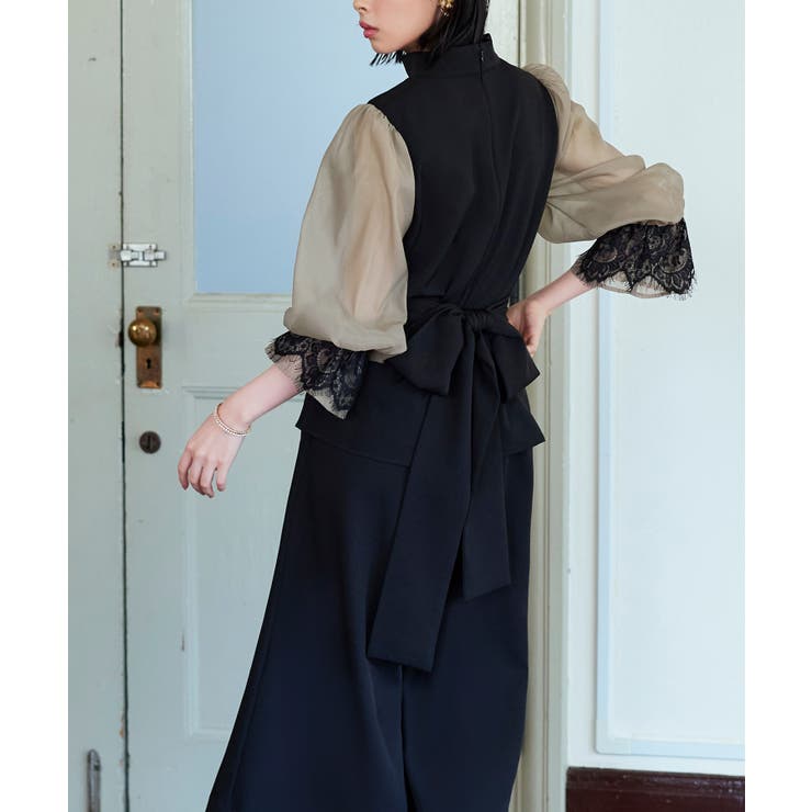【全脱ぎ回避】シアースリーブバックセパレートパンツドレス | RUIRUE BOUTIQUE | 詳細画像4 