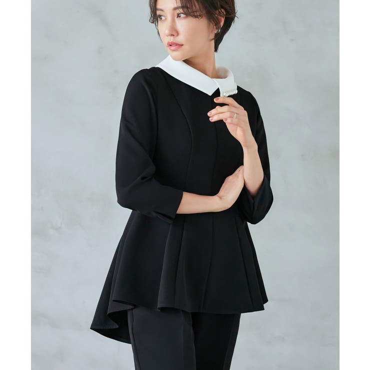 [2WAY]パール付け襟タックフレアトップス+シークレットゴムパンツセットアップ… | RUIRUE BOUTIQUE | 詳細画像7 