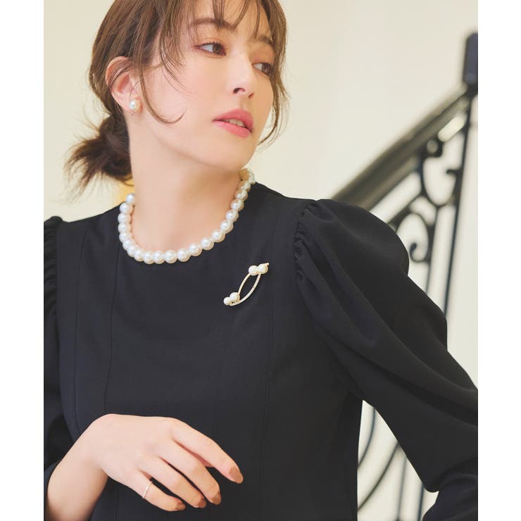 パールネックレッグオブマトンスリーブ＆センタースリットセミフレアパンツセットアッ… | RUIRUE BOUTIQUE | 詳細画像14 