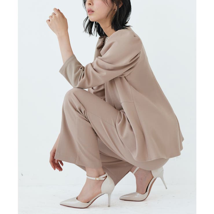 パールネックレッグオブマトンスリーブ＆センタースリットセミフレアパンツセットアッ… | RUIRUE BOUTIQUE | 詳細画像26 