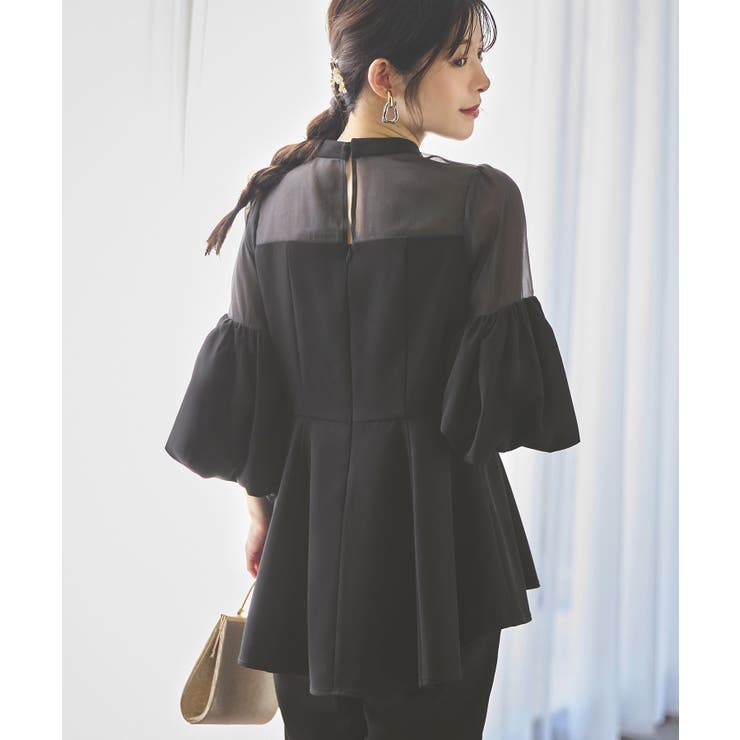 ボリュームスリーブペプラムトップス＆テーパードパンツセットアップ | RUIRUE BOUTIQUE | 詳細画像14 