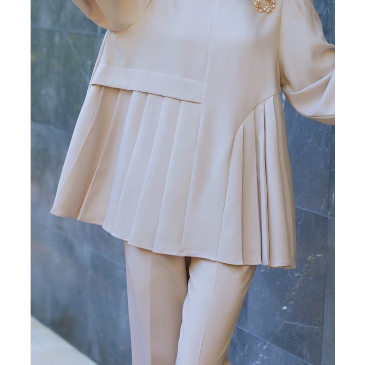 【ストレッチ】アシメプリーツトップス＆テーパードパンツ | RUIRUE BOUTIQUE | 詳細画像6 