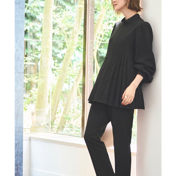 【ストレッチ】アシメプリーツトップス＆テーパードパンツ | RUIRUE BOUTIQUE | 詳細画像9 