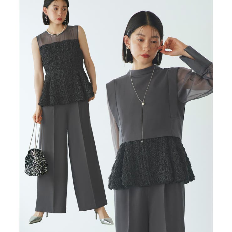 バックリボントップス＆ペプラムオールインワンセットアップ | RUIRUE BOUTIQUE | 詳細画像16 
