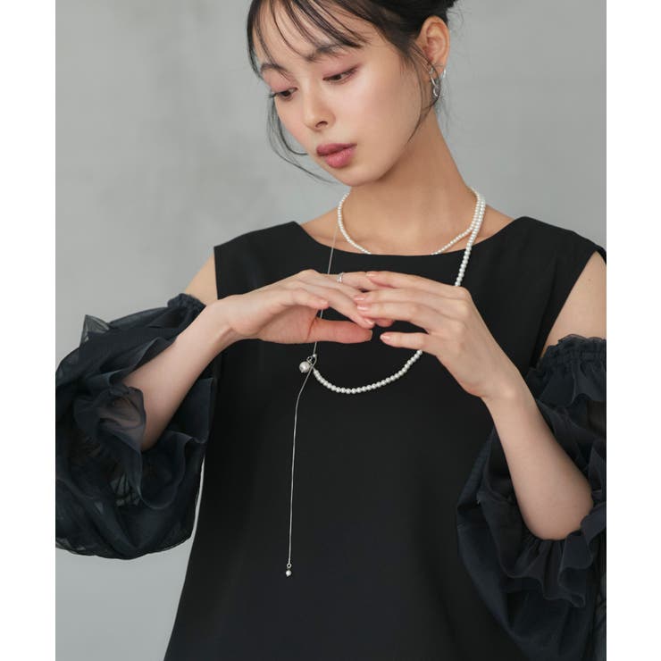 バックコンシャストップス＆タックワイドパンツドレス | RUIRUE BOUTIQUE | 詳細画像3 
