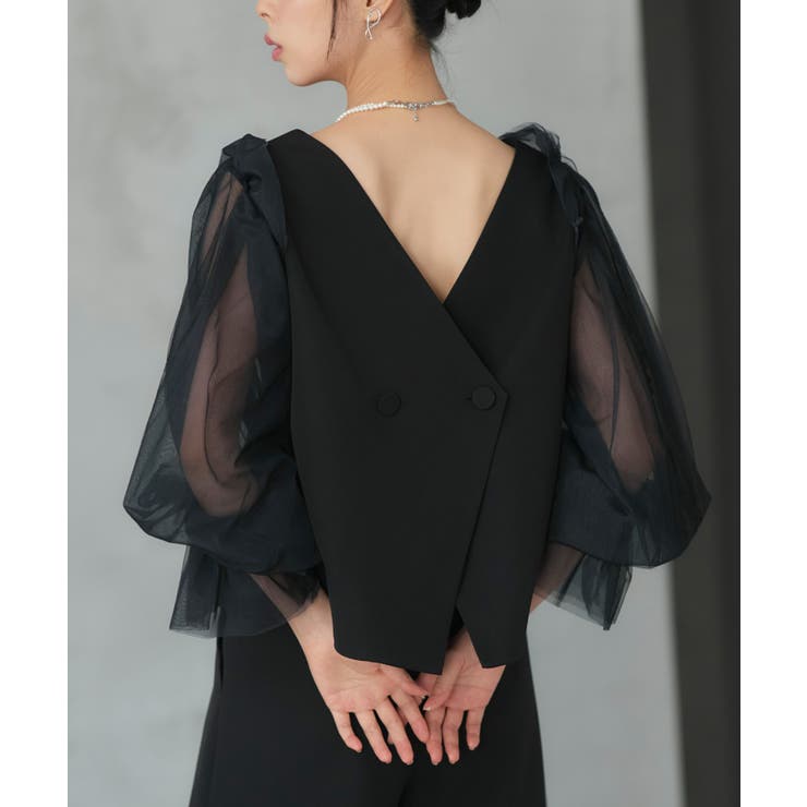 バックコンシャストップス＆タックワイドパンツドレス | RUIRUE BOUTIQUE | 詳細画像5 