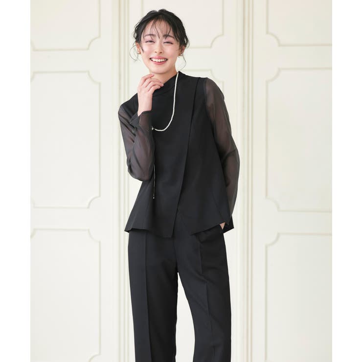 シアースリーブトップス＆パンツ２点ドレスセット | RUIRUE BOUTIQUE | 詳細画像7 