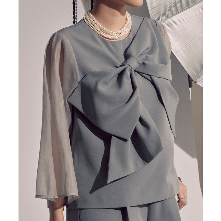 アシンメトリーリボントップスセットアップ | RUIRUE BOUTIQUE | 詳細画像12 