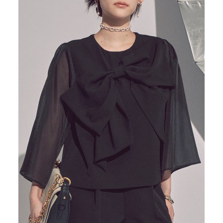 アシンメトリーリボントップスセットアップ | RUIRUE BOUTIQUE | 詳細画像5 
