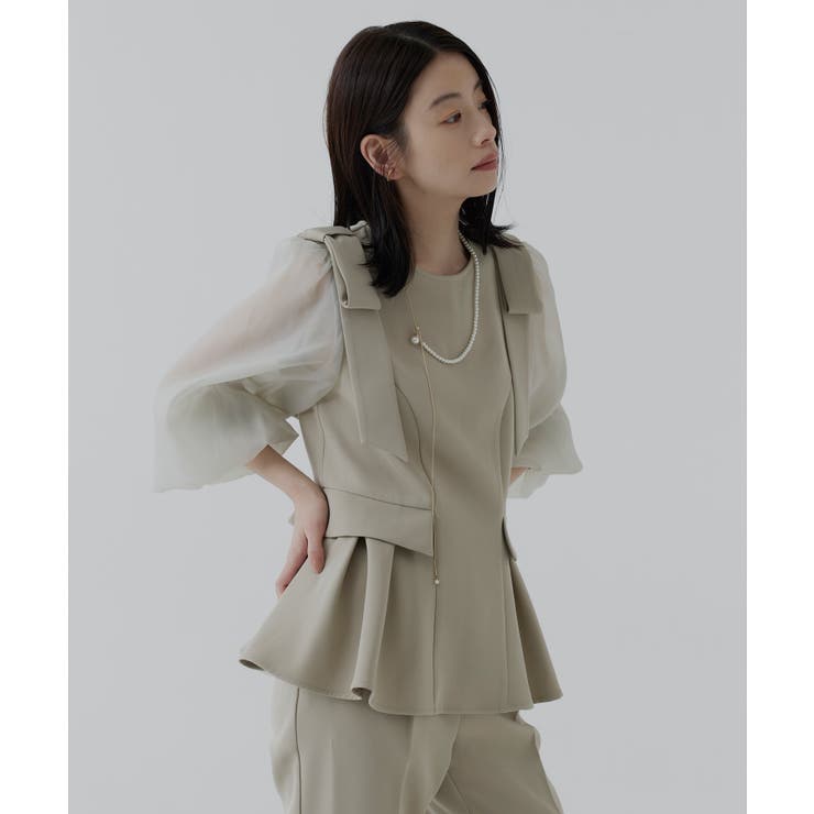 ショルダーリボンペプラムセットアップ | RUIRUE BOUTIQUE | 詳細画像15 