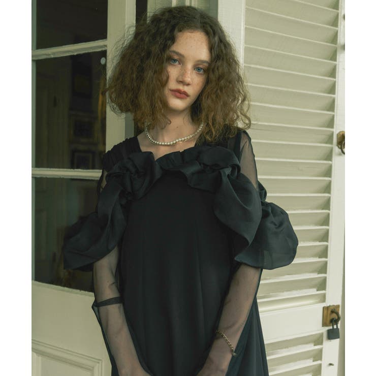 ブラック(BL) | 2WAYバルーントップス×スリムパンツセットアップ | RUIRUE BOUTIQUE