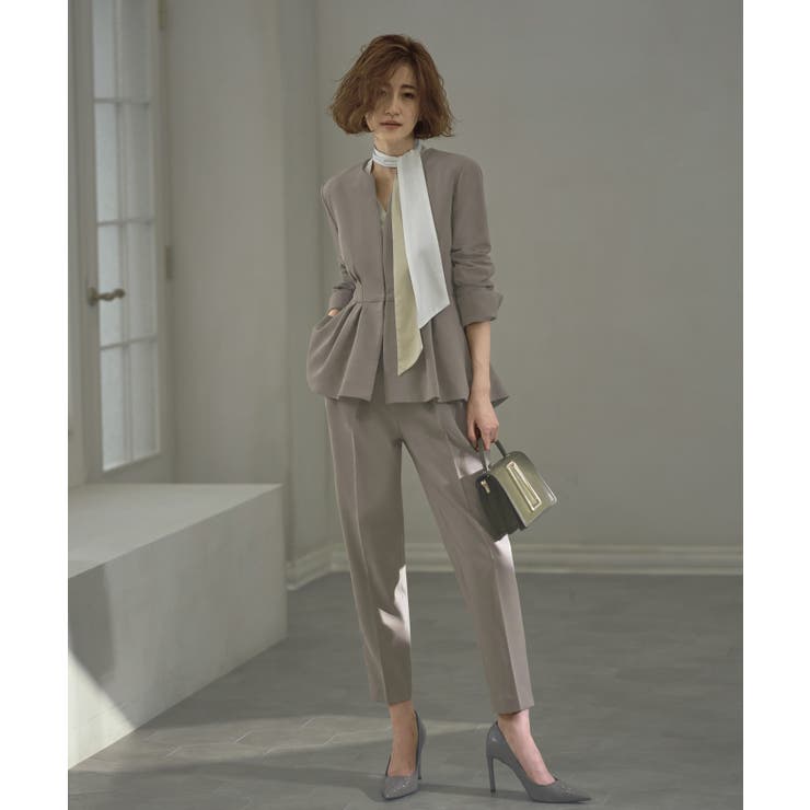 ノーカラーウエストタックペプラムパンツスーツ3点セット | RUIRUE BOUTIQUE | 詳細画像15 