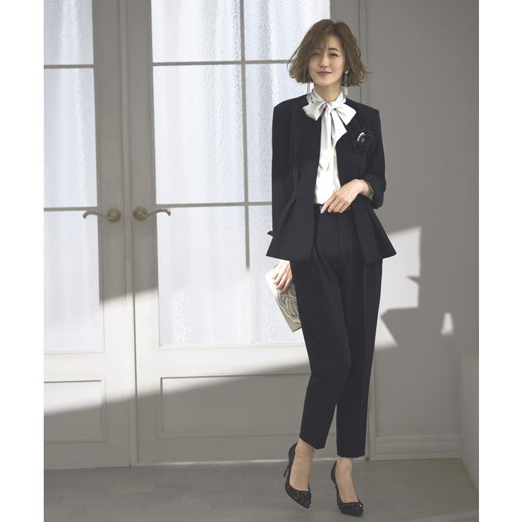 ノーカラーウエストタックペプラムパンツスーツ3点セット | RUIRUE BOUTIQUE | 詳細画像22 