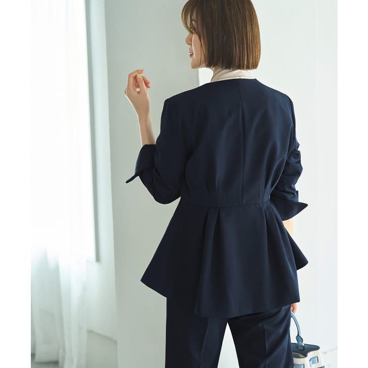 ノーカラーウエストタックペプラムパンツスーツ3点セット | RUIRUE BOUTIQUE | 詳細画像25 