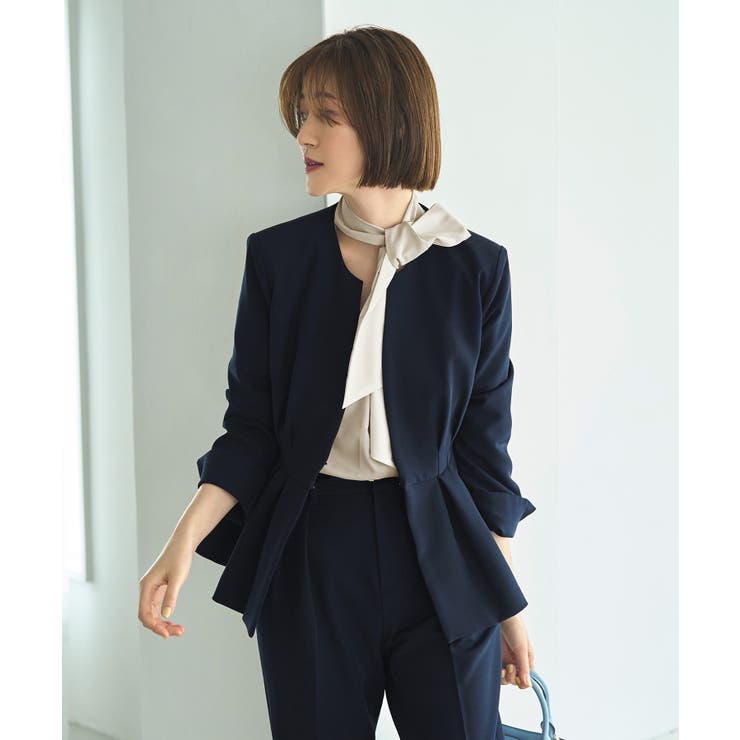 ノーカラーウエストタックペプラムパンツスーツ3点セット | RUIRUE BOUTIQUE | 詳細画像26 