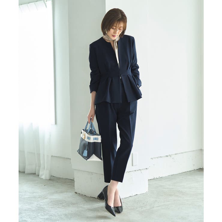 ノーカラーウエストタックペプラムパンツスーツ3点セット | RUIRUE BOUTIQUE | 詳細画像27 