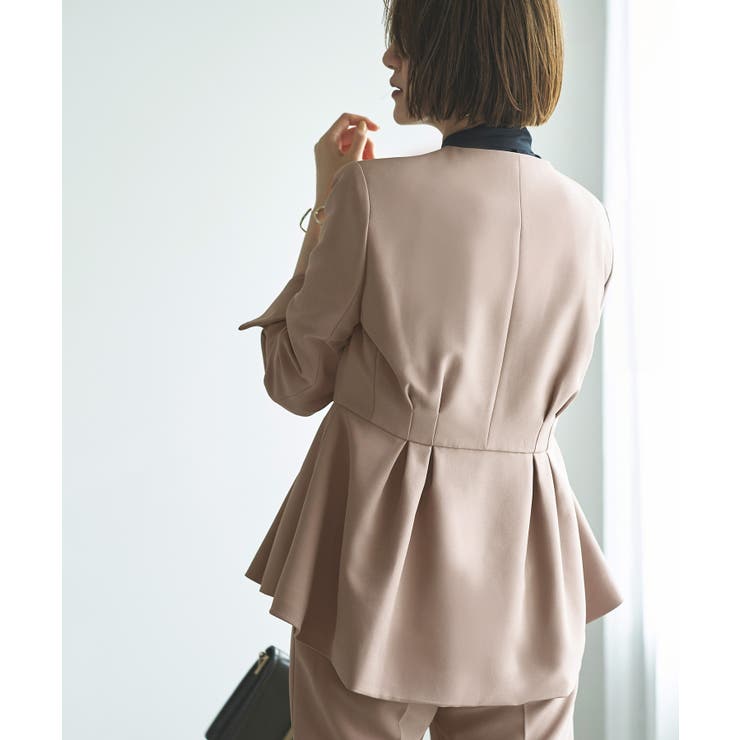 ノーカラーウエストタックペプラムパンツスーツ3点セット | RUIRUE BOUTIQUE | 詳細画像30 