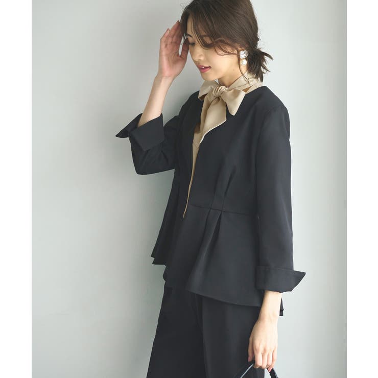 ノーカラーウエストタックペプラムパンツスーツ3点セット | RUIRUE BOUTIQUE | 詳細画像35 