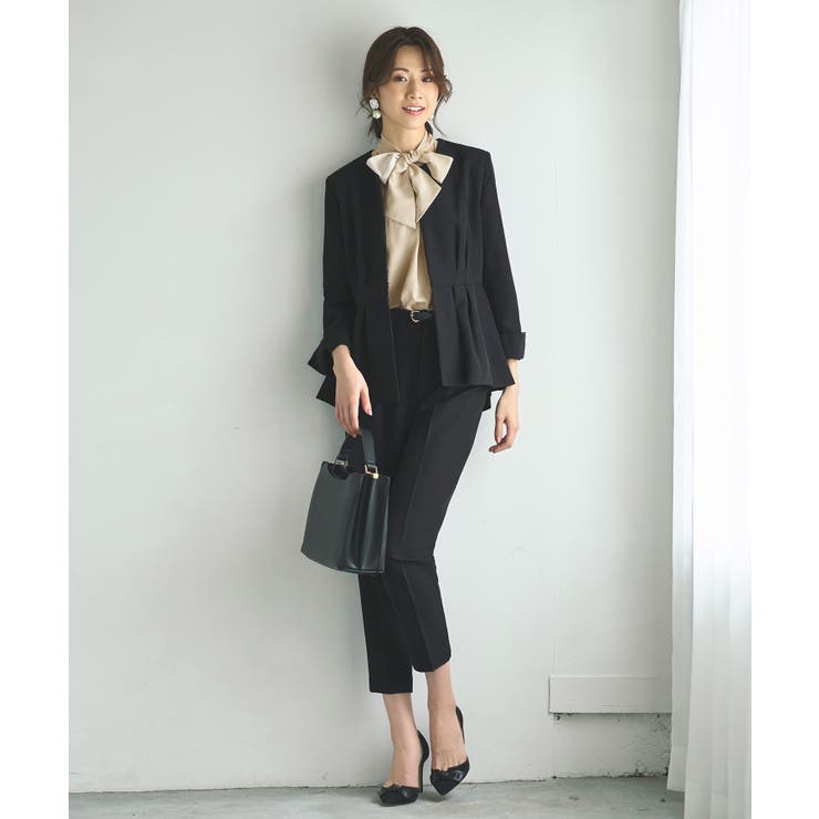 ノーカラーウエストタックペプラムパンツスーツ3点セット | RUIRUE BOUTIQUE | 詳細画像37 