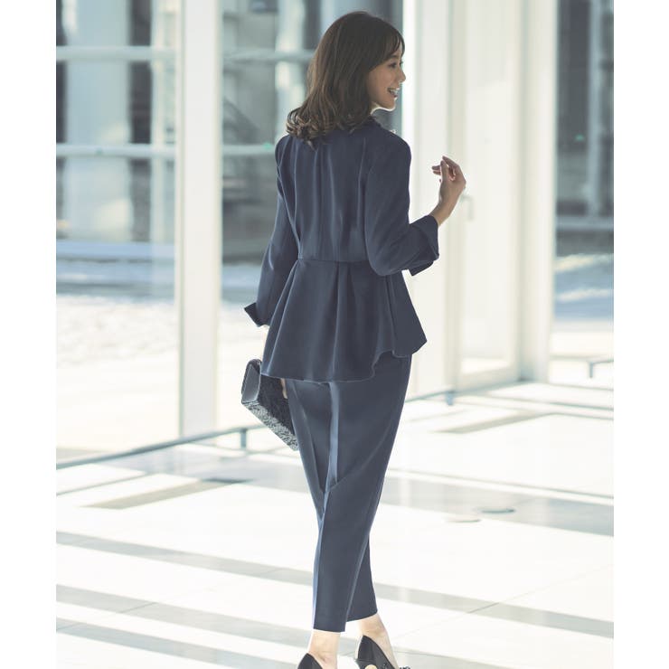ノーカラーウエストタックペプラムパンツスーツ3点セット | RUIRUE BOUTIQUE | 詳細画像8 