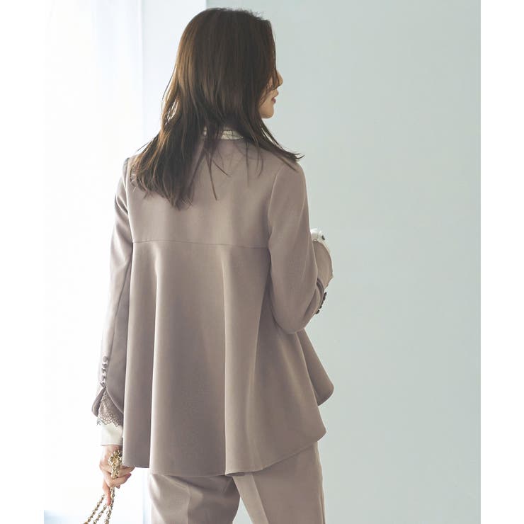 ノーカラーフレアーペプラムパンツスーツ | RUIRUE BOUTIQUE | 詳細画像20 