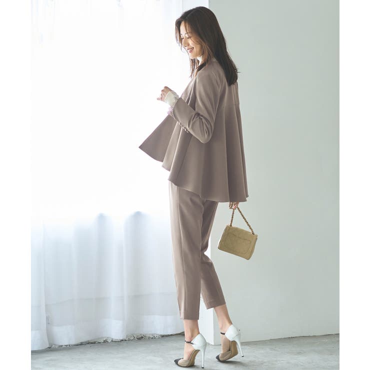 ノーカラーフレアーペプラムパンツスーツ | RUIRUE BOUTIQUE | 詳細画像22 